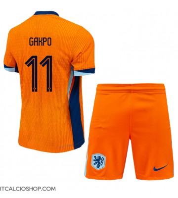 Olanda Cody Gakpo #11 Prima Maglia Bambino Europei 2024 Manica Corta (+ Pantaloni corti)